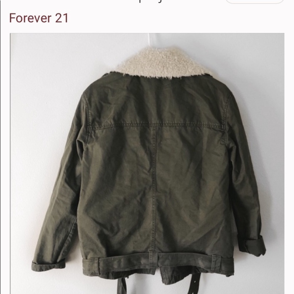 FOREVER 21 Utility Olive Green Parka Jacket - Picture 2 of 6